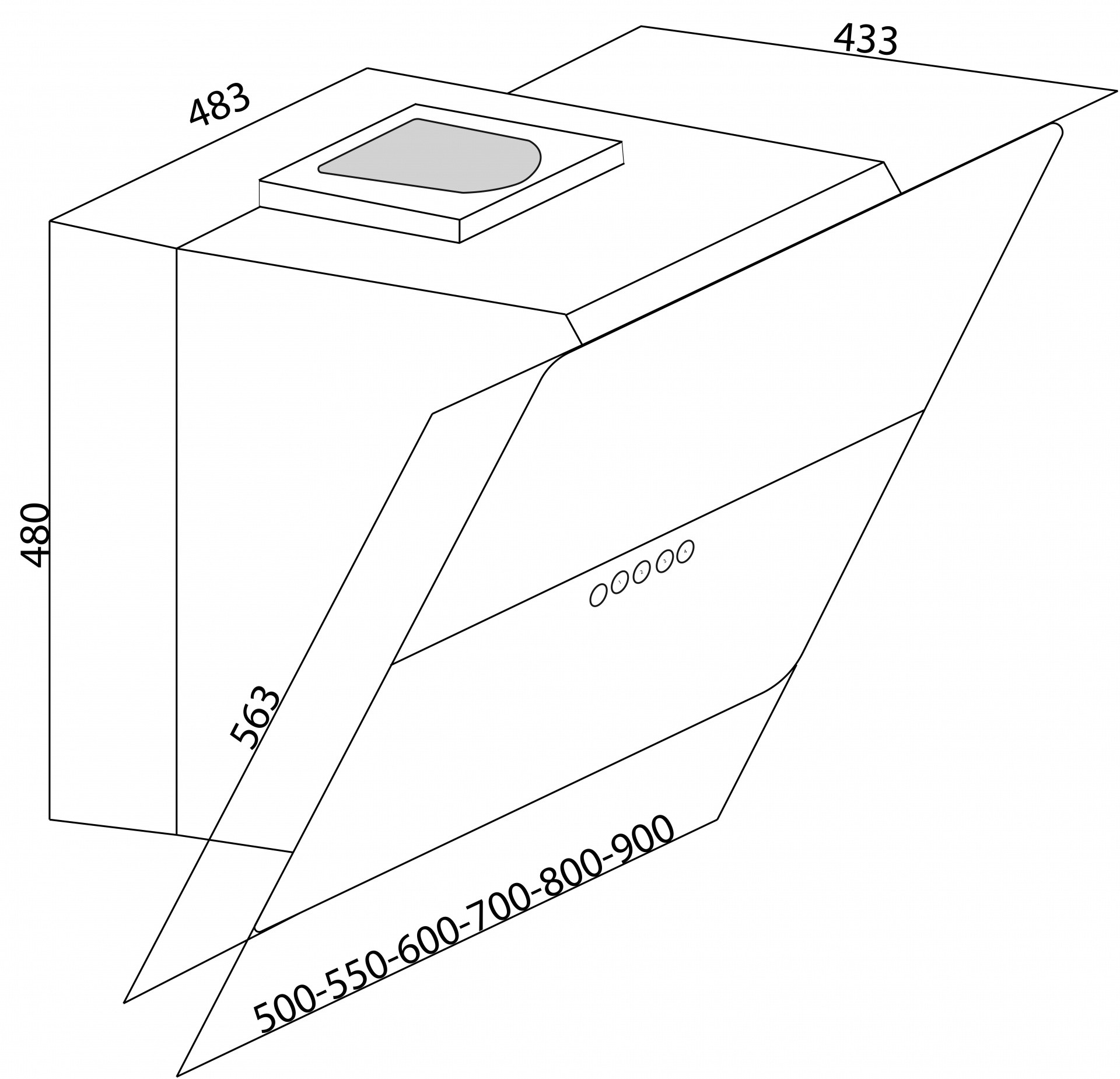 Máy hút mùi áp tường AM335 (Phoenix Series - Italy)